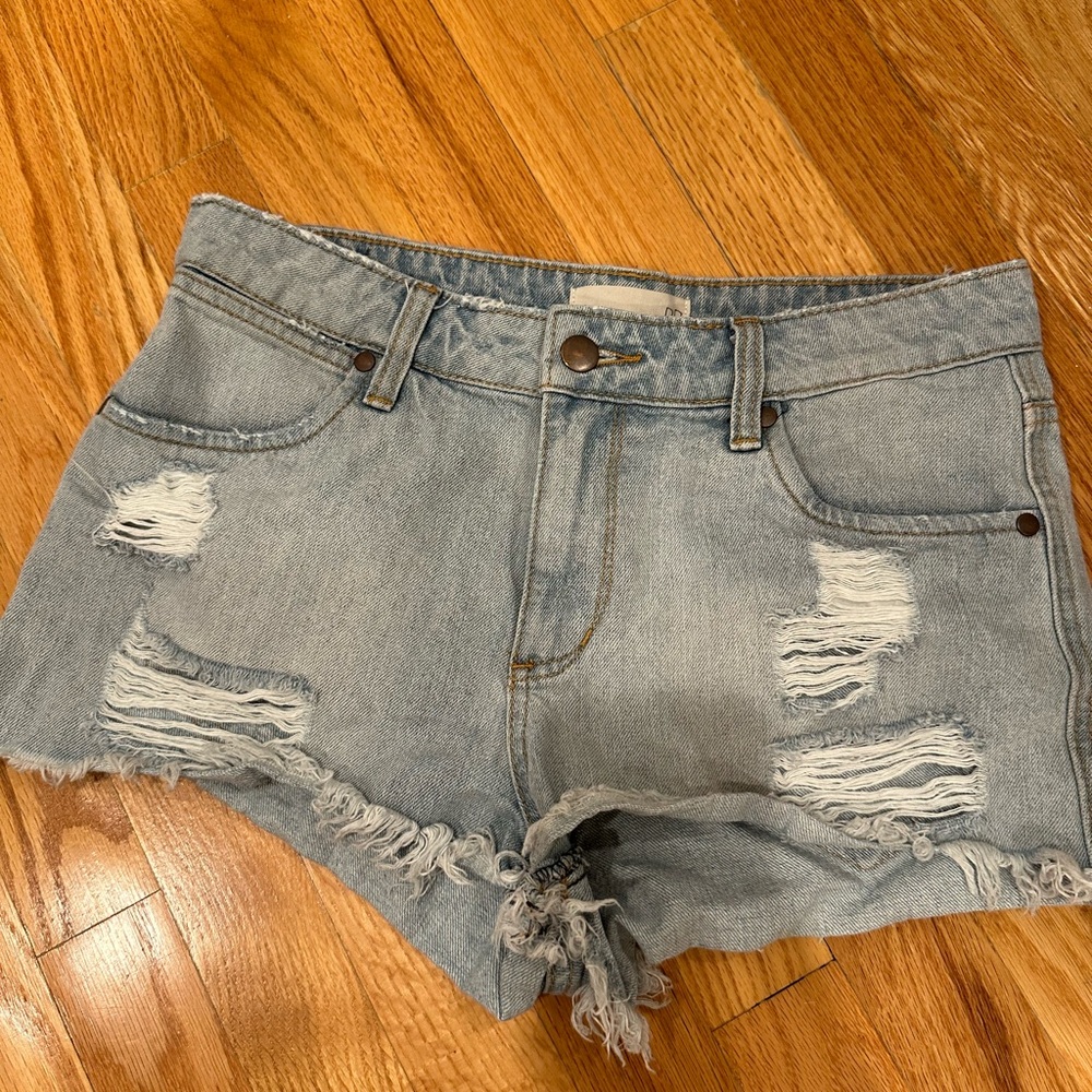 Blue washed Jean denim shorts